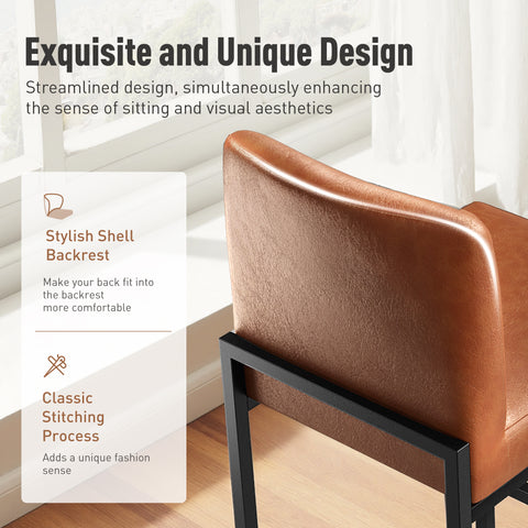 24 Inch Counter Height PU Leather Bar Stool with Backrest