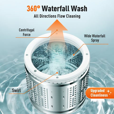 Portable Full-Automatic Washing Machine for Apartments, Dorms and RVs