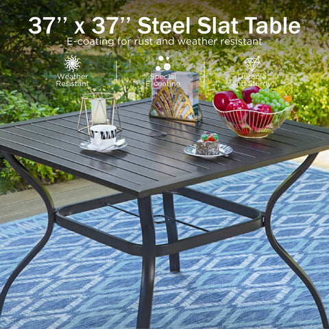 5-Piece Ergo Sling Textilene Swivel Chairs Outdoor Patio Dining Set