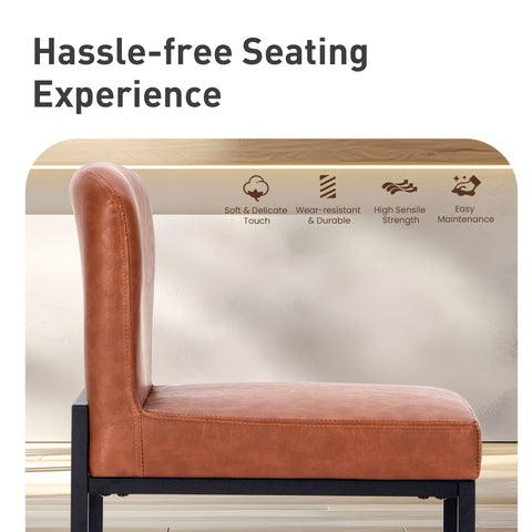 24 Inch Counter Height PU Leather Bar Stool with Backrest