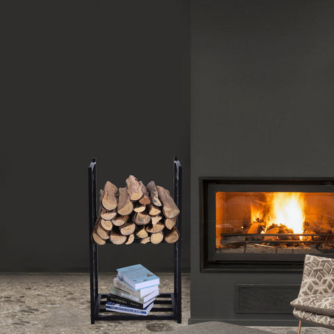 PHI VILLA Double-layer Firewood Rack with Iarge Storage Space