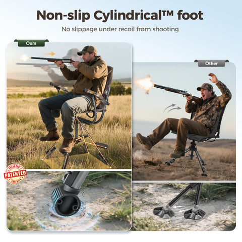 360° Silent Swivel Blind Hunting Chair with Shooting Pedals