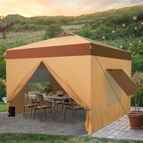 10'x10' Pop-up Tent with Vents Top for Camping Party and Barbecue