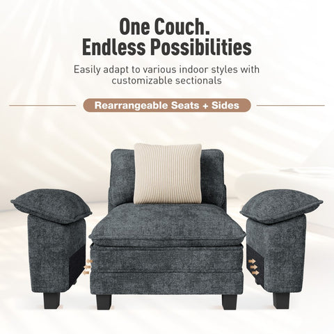 Cloud-Like Chenille Living Room Sofa Couch