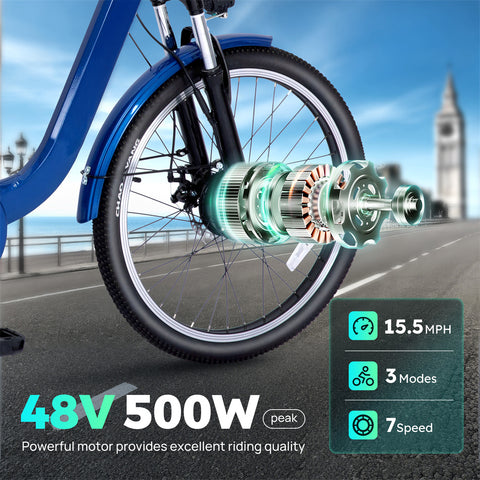 ALPHAKIDS 24" Electric Tricycle - 7-Speed 330lbs Electric bicycles
