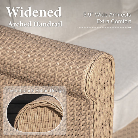 2-Pack Outdoor Wicker Club Lounge Sofa Chairs