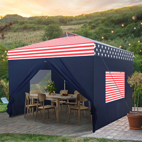 10'x10' Pop-up Tent with Vents Top for Camping Party and Barbecue