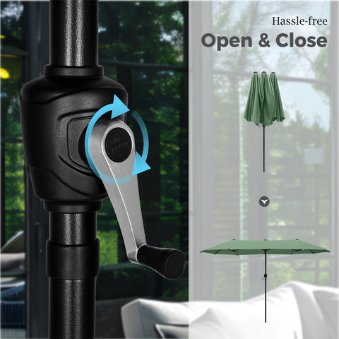 13ft Large Double-Sided Outdoor Patio Umbrella