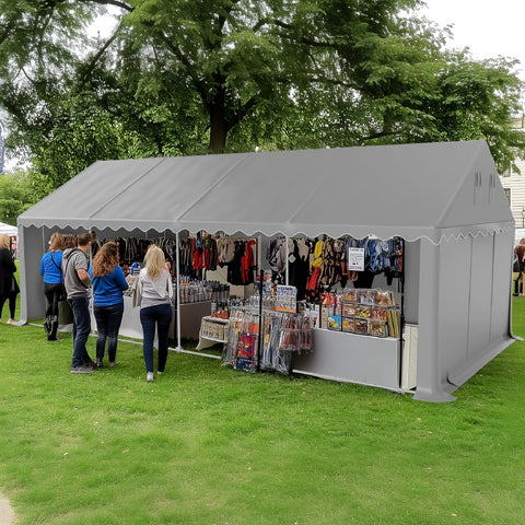13ft Modern Outdoor Gray Carport Storage Shed
