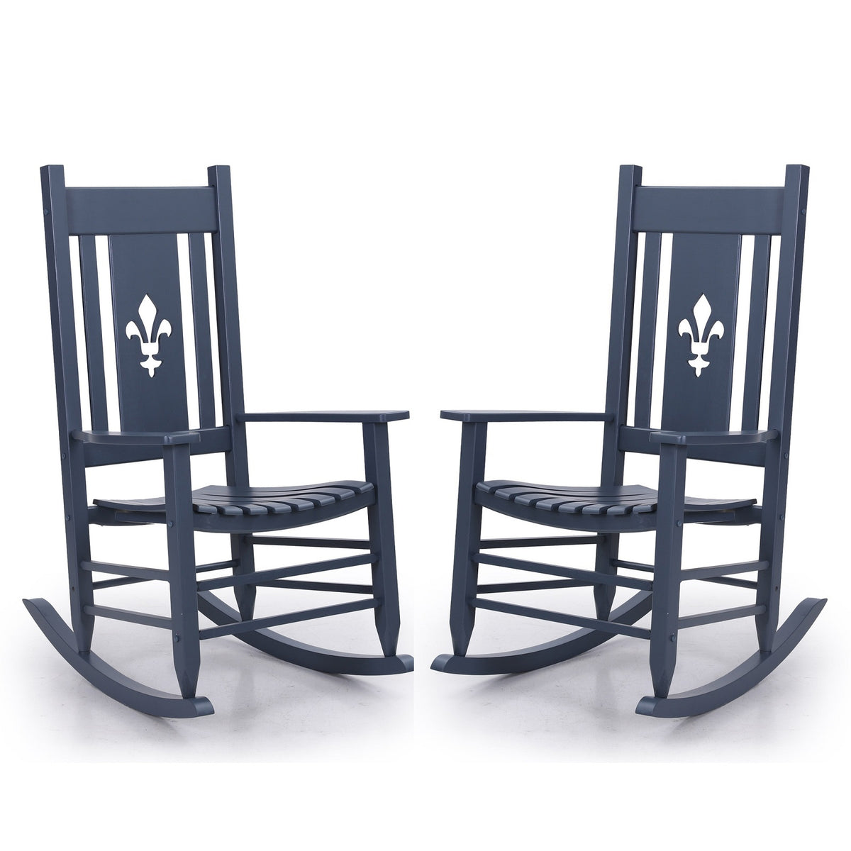 2PC Solid Outdoor Indoor Rocking Chair for Patio Deck Garden Rocker Chair