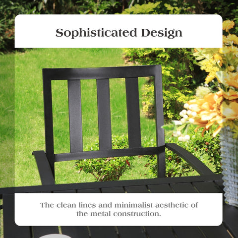 Outdoor Patio Metal Dining Chairs for Garden, Backyard