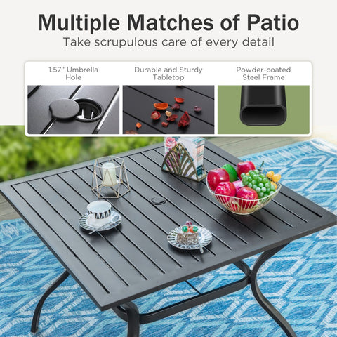 5-Piece Ergo Sling Textilene Swivel Chairs Outdoor Patio Dining Set