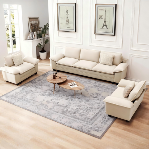 Modern Chenille Modular Cloud Sofa Set with Deep Seats for Living Room