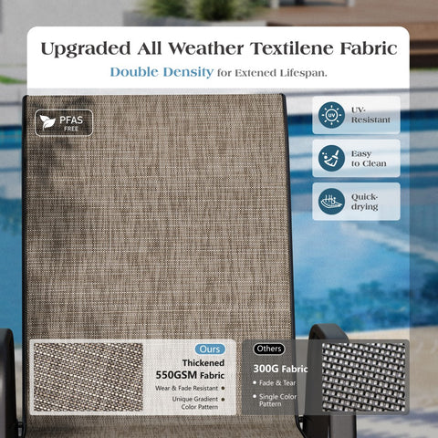 Textilene Extra-High Ergonomic Stackable Patio Dining Chairs