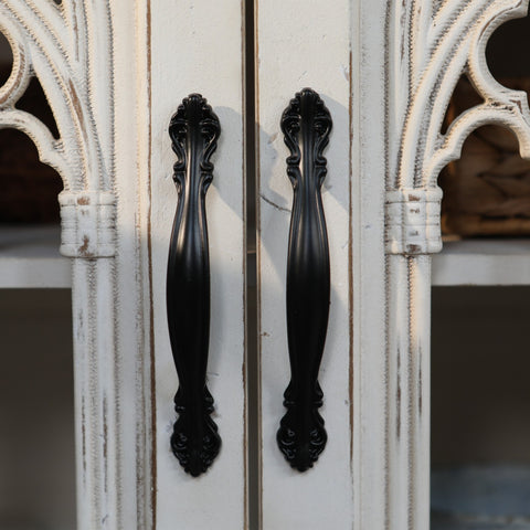 Warm White Hollowed Church Window Accent Cabinet