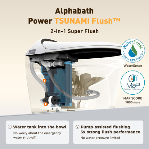 TSUNAMI FLUSH One Piece Smart Bidet Toilet With Unique Health Care Wash Mode