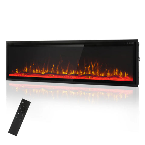 Premium Wall Mounted & Recessed Electric Fireplace with Remote Control