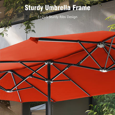 13ft Large Double-Sided Outdoor Patio Umbrella