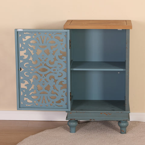 Accent Storage Cabinet with Decorative Carved