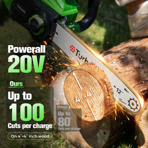12" Cordless Brushless Chainsaw with Auto Oiling and Safety Brake for Wood Cutting