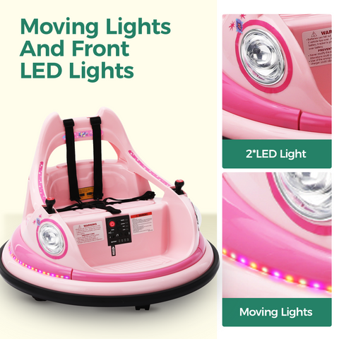 12V Kids Electric Bumper Car for Toddlers with 360° Spin and Remote