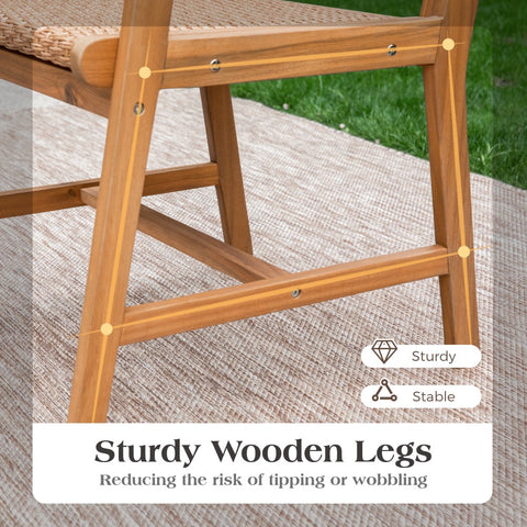 Outdoor Acacia Wood Casual Dining Set for Backyard