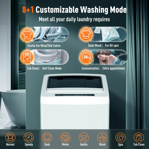 Portable Full-Automatic Washing Machine for Apartments, Dorms and RVs