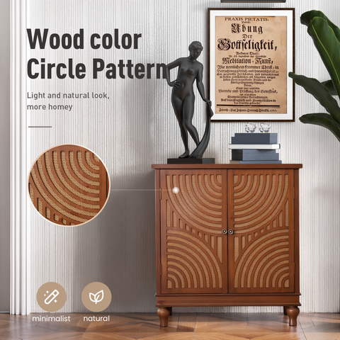 Stylish Rattan 2 Door Storage Cabinet