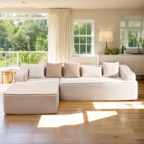 3 Seat Convertible L-Shaped Sectional Sofa Couch for Living Room