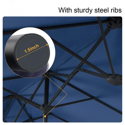 8-Piece 13ft Umbrella Patio Dining Set with High Back Textilene Swivel Chair and Metal Table