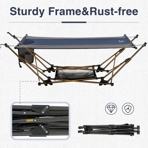 Portable Hammock Bed with Stand for Patio, Backyard, Garden and Beach
