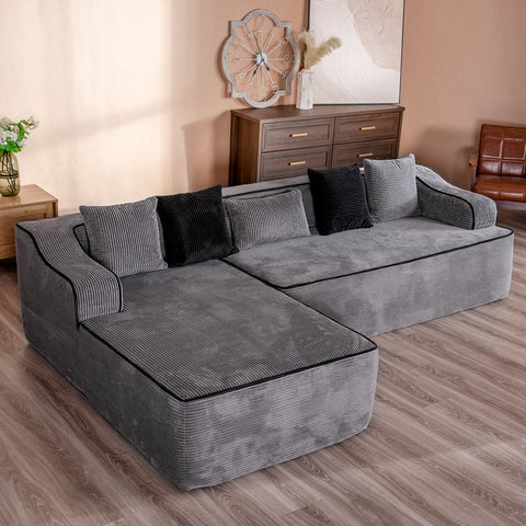 3 Seat Convertible L-Shaped Sectional Sofa Couch for Living Room