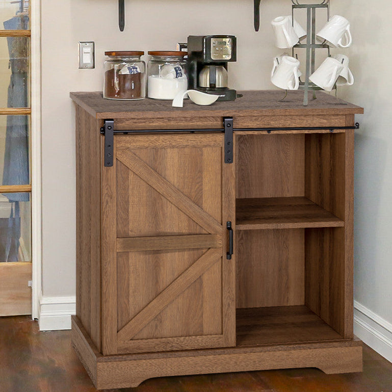 Farmhouse Sideboard with Sliding Barn Door
