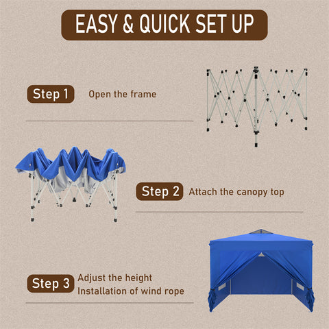 10'x10' Pop-up Tent with Vents Top for Camping Party and Barbecue
