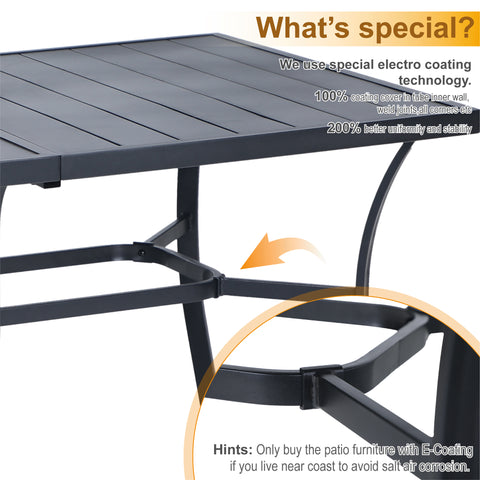 8-Piece 13ft Umbrella Patio Dining Set with High Back Textilene Swivel Chair and Metal Table