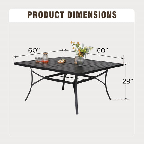 9-Pcs Patio Dining Set with Enlarged Table & High Back Textilene Swivel Chair