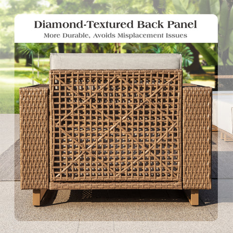 6-Seater Modern Wicker Outdoor Conversation Sofa set