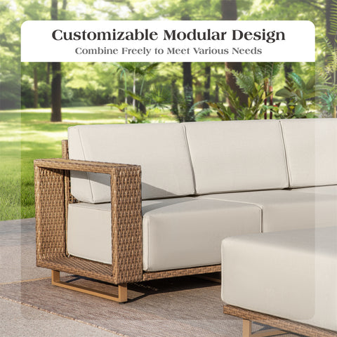 6-Seater Modern Wicker Outdoor Conversation Sofa set