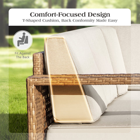 6-Seater Modern Wicker Outdoor Conversation Sofa set
