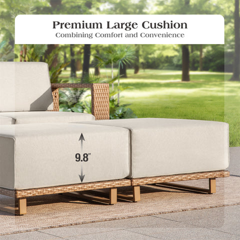 6-Seater Modern Wicker Outdoor Conversation Sofa set
