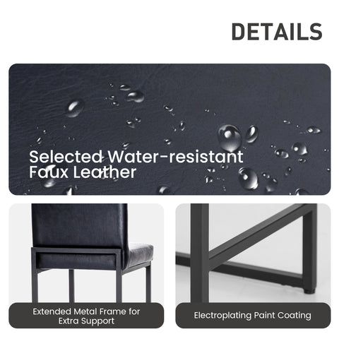 24 Inch Counter Height PU Leather Bar Stool with Backrest