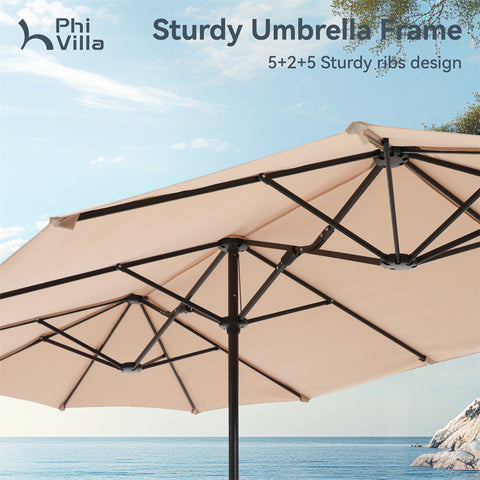 13ft Large Double-Sided Outdoor Patio Umbrella