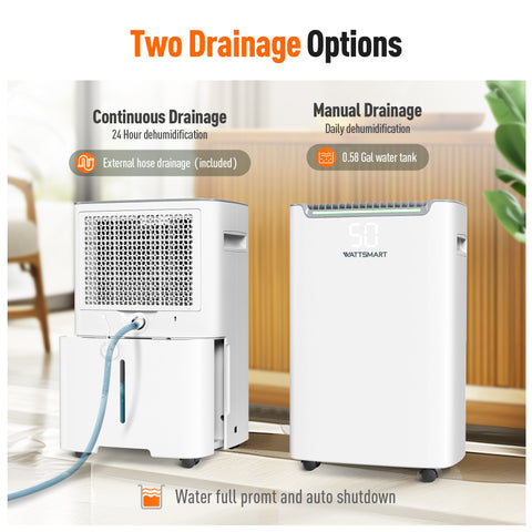 High Efficiency Home Dehumidifier with 3 Modes for Large Room