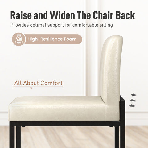24 Inch Counter Height PU Leather Bar Stool with Backrest