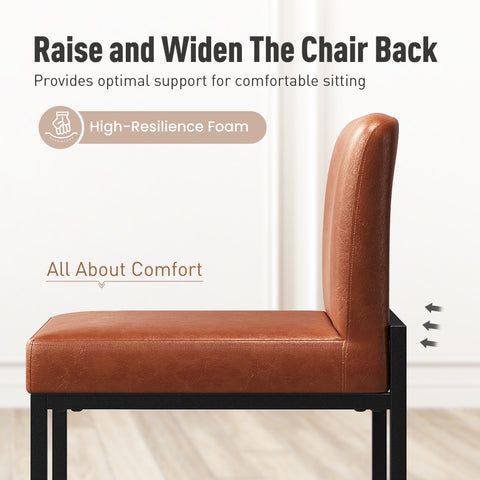 24 Inch Counter Height PU Leather Bar Stool with Backrest