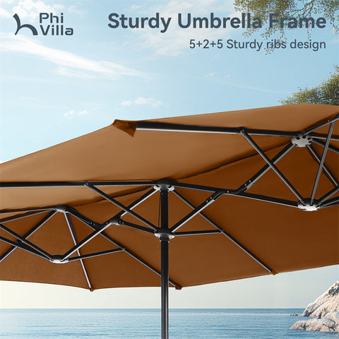 13ft Large Double-Sided Outdoor Patio Umbrella