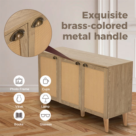 Natural Rattan Storage Sideboard Buffet Cabinet and Chest of Drawers