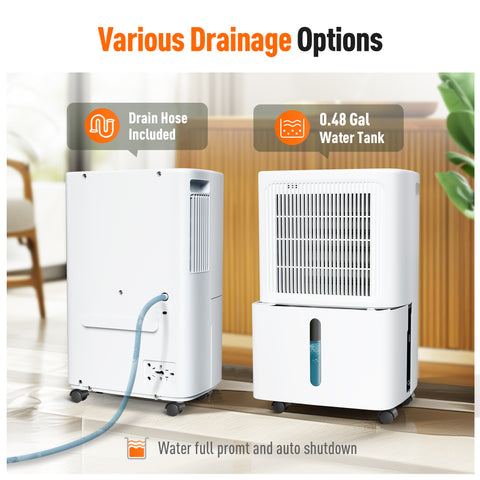High Efficiency Home Dehumidifier with 3 Modes for Large Room
