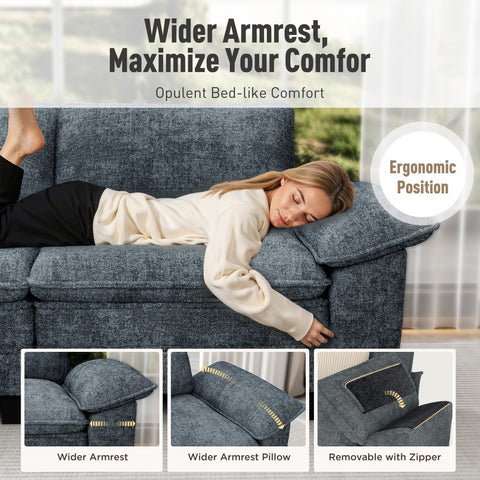 Cloud-Like Chenille Living Room Sofa Couch
