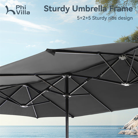 13ft Large Double-Sided Outdoor Patio Umbrella
